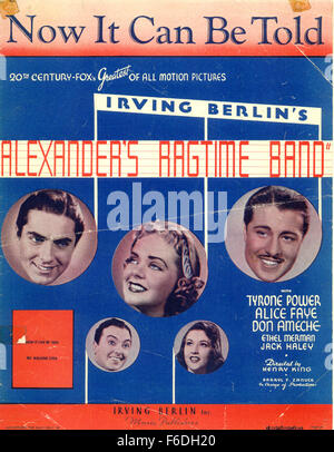 VERÖFFENTLICHT: 24. Mai 1938 - Film Originaltitel: Alexanders Ragtime Band. Im Bild: Filmplakat. Stockfoto