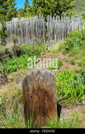 Idaho, Custer County, Bonanza Ghost Stadtfriedhof Stockfoto