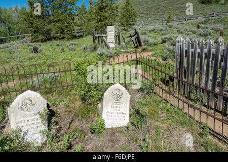 Idaho, Custer County, Bonanza Ghost Stadtfriedhof Stockfoto