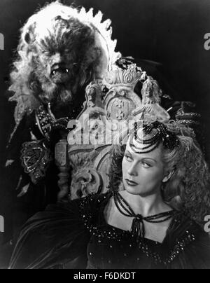 1. Januar 1940 - Jean Marais und Josette Day am Set des Films, schöne und das Biest (auch bekannt als La Belle et la Bete), 1946 (Credit Bild: C Glasshouse/Unterhaltung Bilder) Stockfoto