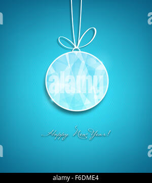 Frohe Weihnachten Hintergrund mit Ball und Titel Inschrift mit Schatten Stockfoto