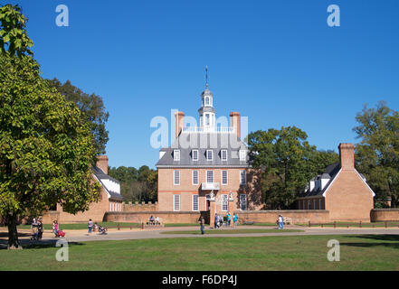 Des Gouverneurs Palast Colonial Williamsburg, Virginia, Vereinigte Staaten Stockfoto