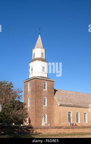 Bruton Gemeinde-Kirche, Colonial Williamsburg, Virginia, USA Stockfoto