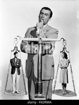 Datum der Freigabe: 15. August 1946. FILMTITEL: Urlaub in Mexiko. STUDIO: Metro-Goldwyn-Mayer (MGM). PLOT:. Im Bild: WALTER PIDGEON als Jeffrey Evans, RODDY MCDOWALL als Stanley Owen und JANE POWELL als Christine Evans. Stockfoto