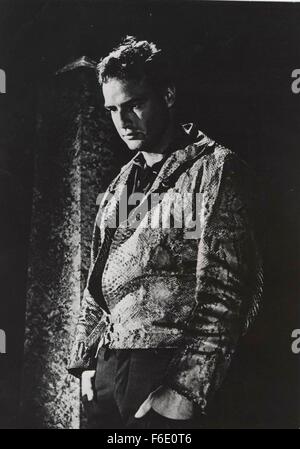 1. Januar 1950 - Hollywood, Kalifornien, USA - Datei Foto: um 1950. Legendäre Schauspieler MARLON BRANDO ist im Alter von 80 Jahren von unbekannten Ursachen in Los Angeles gestorben. Seine lange Karriere enthalten Filme wie "A Streetcar Named Desire,' 'Apocalypse Now' die x-rated"der letzte Tango in Paris"handeln und seine berühmt-berüchtigten"The Godfather"(Bild) Im Bild: Ort, legen Sie unbekannt. (Bild Kredit: C KEYSTONE USA/KEYSTONE Bilder USA Bilder) Stockfoto