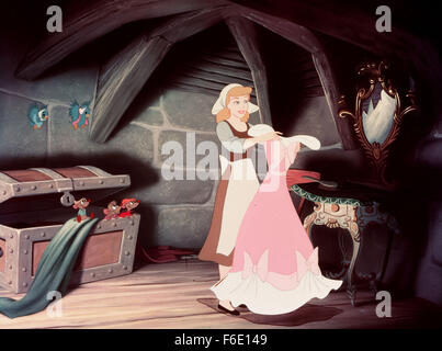 15. Februar 1950; Hollywood, Kalifornien, USA; Szene aus der Walt Disney Pictures animierten Fantasy musical "Aschenputtel." Stockfoto