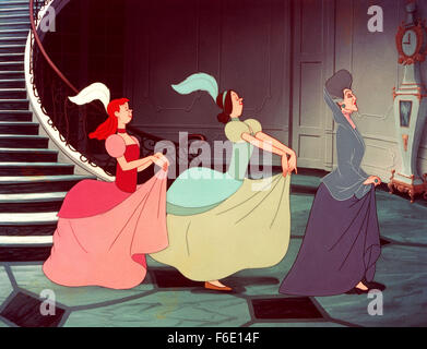 15. Februar 1950; Hollywood, Kalifornien, USA; Szene aus der Walt Disney Pictures animierten Fantasy musical "Aschenputtel." Stockfoto