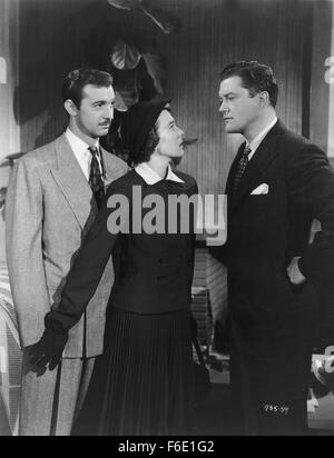 Datum der Freigabe: 16. September 1950. FILMTITEL: Pretty Baby. STUDIO: Warner Bros Pictures. PLOT:. Im Bild: DENNIS MORGAN als Sam Morley, BETSY DRAKE als Patsy Douglas und ZACHARY SCOTT als Barry Holmes. Stockfoto