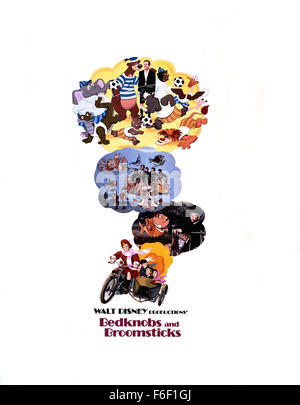 Datum der Freigabe: 13. Dezember 1971. FILMTITEL: Bedknobs and Broomsticks. STUDIO: Walt Disney-Produktionen. PLOT: Ein Lehrling Hexe, 3 Kinder und eine zynische Hochstapler-Suche für die fehlende Komponente, ein Zauber nützlich, um die Verteidigung von Großbritannien. IM BILD:. Stockfoto