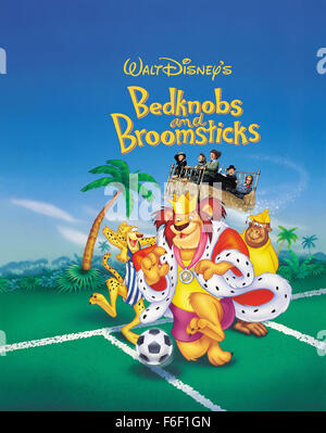 Datum der Freigabe: 13. Dezember 1971. FILMTITEL: Bedknobs and Broomsticks. STUDIO: Walt Disney-Produktionen. PLOT: Ein Lehrling Hexe, 3 Kinder und eine zynische Hochstapler-Suche für die fehlende Komponente, ein Zauber nützlich, um die Verteidigung von Großbritannien. IM BILD:. Stockfoto