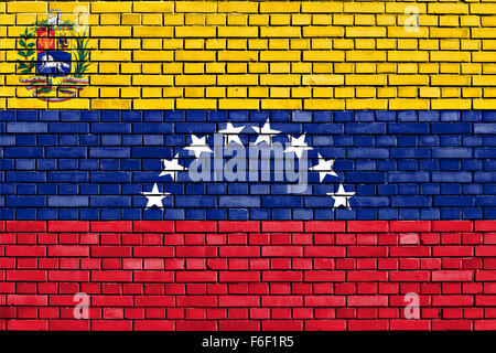 Flagge des Staates Venezuela auf Mauer gemalt Stockfoto