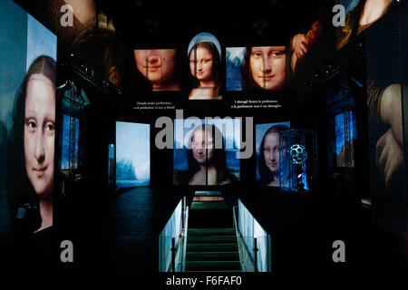 Da Vinci Alive in Florenz SENSORY4 Leonardo Da Vinci lebendig Multimedia-Galeriebilder Stockfoto