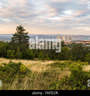 Sonnenaufgang am Krankenhaus von Triest, Italien Stockfoto