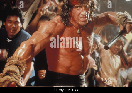 7. November 1988; Hollywood, Kalifornien, USA; Bild von Direktor Peter MacDonald Drama Action "Rambo III" mit SYLVESTER STALLONE als Rambo. Stockfoto