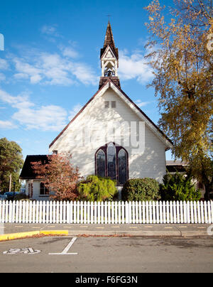 Das Exterieur des St. Michael & alle Engel anglikanische Kirche in Chemainus, Vancouver Island, British Columbia, Kanada. Stockfoto