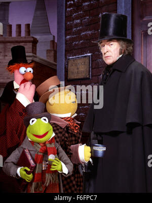 12. Juli 1992; Shepperton, UK; Schauspieler MICHAEL CAINE als Scrooge in "Muppet Christmas Carol". Regie: Brian Henson. Stockfoto