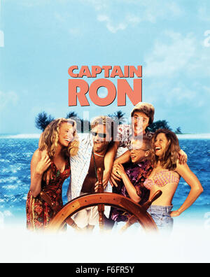 Datum der Freigabe: 18. September 1992. FILMTITEL: Captain Ron. STUDIO: Touchstone Pictures. PLOT: Eine Familie in Chicago erbt die Yacht, die früher im Besitz von Clark Gable. Sie beschließen, Segeln von Insel ste Pomme de Terre nach Miami, und Segeln sie mit Hilfe von Captain Ron und ihr Leben werden nie wieder dasselbe sein. Im Bild: KURT RUSSELL als Captain Ron, MARTIN SHORT als Martin Harvey und MARY KAY PLACE als Katherine Harvey. Stockfoto