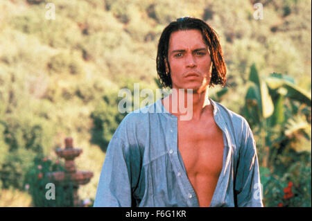 7. April 1995; Los Angeles, Kalifornien, USA; Schauspieler JOHNNY DEPP stars wie Don Juan in der romantischen Komödie von New Line Cinema "Don Juan DeMarco." Stockfoto