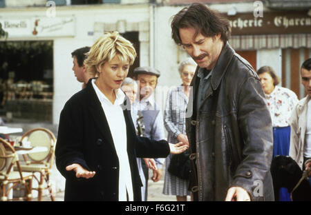 5. Mai 1995; Paris, Frankreich; Schauspielerin MEG RYAN Stars wie Kate und KEVIN KLINE als Luc in Lawrence Kasdan Regie romantische Komödie, "French Kiss". Stockfoto