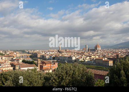 Überblick über Firenze von Piazza Michelangelo Italien Florenz von Piazza Michelangelo Stockfoto