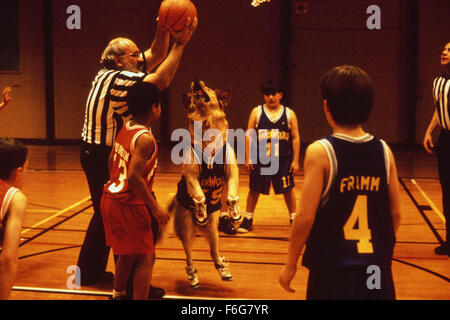 1. August 1997; Vancouver, BC, Kanada: Schauspieler KEVIN ZEGERS als Josh Framm und Buddy den Hund in "Air Bud." Stockfoto