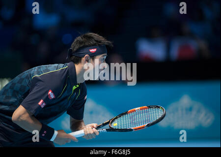 O2 Arena, London, UK. 17. November 2015. Barclays ATP World Tour Finals. Tomas Berdych (CZE) Vs Kei Nishikori (JPN) in Tag3 singles Round-Robin-Match. Bildnachweis: Sportsimages/Alamy Live-Nachrichten Stockfoto