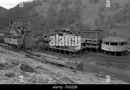 Verlassenen Zeche, Südwales. Hafodrynys war ein Drift-Mine, die ein weißer Elefant war. Das Bergwerk wurde 1966 geschlossen. Stockfoto