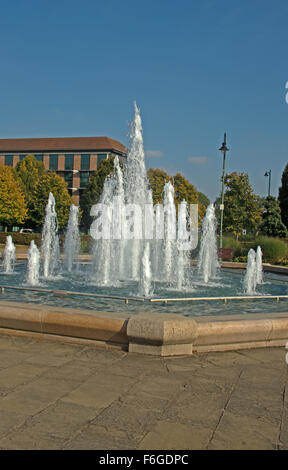 Letchworth Garden City-Wasser-Brunnen in Broadway Garten Stadt Hertfordshire England, Stockfoto