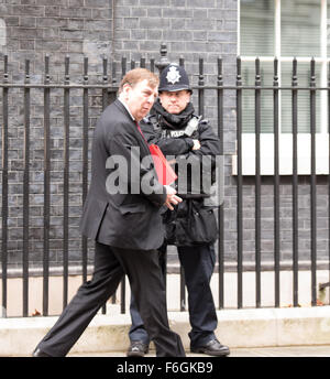 Downing Street, London, UK. 17. November 2015. John Whittingdale MP, UK Kultur, Medien und Sport Sekretär Credit: Ian Davidson/Alamy Live-Nachrichten Stockfoto