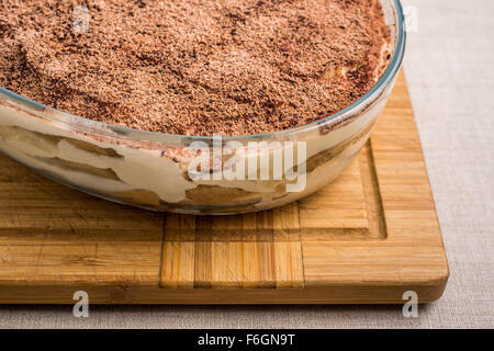 Hausgemachte Tiramisu Torte hautnah Stockfoto