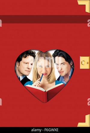 Datum der Freigabe: 13. April 2001. FILMTITEL: Bridget Jones Diary. STUDIO: Kleiner Vogel. PLOT: Bridget Jones ist eine durchschnittliche Frau kämpft gegen ihr Alter, ihr Gewicht, ihren Job, ihren Mangel an Mann und ihren vielen Unvollkommenheiten. Als ein Neujahrsvorsatz beschließt Bridget, übernimm die Kontrolle über ihr Leben ab durch ein Tagebuch, in dem sie immer die vollständige Wahrheit sagen wird. Die Feuerwerke beginnen, wenn ihr charmantes obwohl verrufenen Chef Interesse an der schrulligen Miss Jones hat. In den Mix geworfen sind Bridgets Band leicht exzentrische Freunde und eine eher unangenehme Bekanntschaft, Bridget Stockfoto