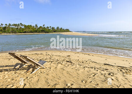 Bar am Strand in Rio Caraíva Caraíva - Bezirk von Porto Seguro Stockfoto