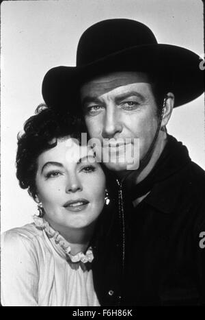 1953, Filmtitel: RIDE, VAQUERO!, Regie: JOHN FARROW, Studio: MGM, Bild: JOHN FARROW, AVA GARDNER. (Bild Kredit: SNAP) Stockfoto