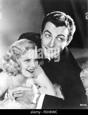 1937, Filmtitel: persönliches Eigentum, Regie: W S VAN DYKE, Studio: MGM, im Bild: JEAN HARLOW, ROBERT TAYLOR. (Bild Kredit: SNAP) Stockfoto