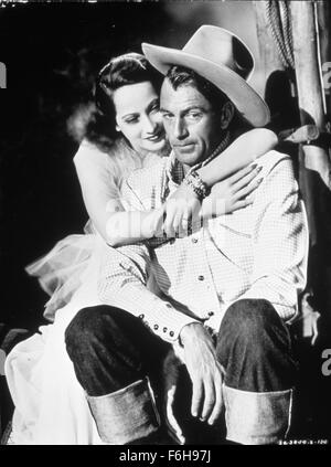 1938, Filmtitel: COWBOY und die Dame, Regisseur: H C POTTER, Studio: GOLDWYN, abgebildet: Kleidung, GARY COOPER, MERLE OBERON, H C POTTER. (Bild Kredit: SNAP) Stockfoto