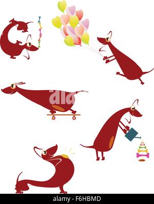 Comic-Cartoon Hund silhouette Stock Vektor