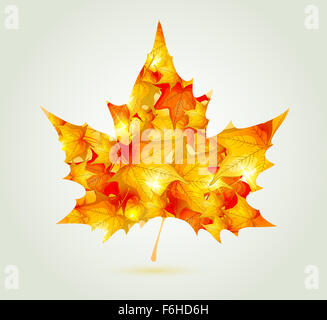 Abstrakte Herbst Ahornblatt rot und orange Blätter gemacht Stockfoto