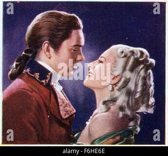 1938, Filmtitel: MARIE ANTOINETTE, Regie: W S VAN DYKE, Studio: MGM, abgebildet: TYRONE POWER, NORMA SHEARER. (Bild Kredit: SNAP) Stockfoto