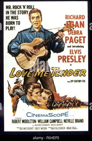 1956, Filmtitel: LOVE ME TENDER, Direktor: ROBERT D WEBB, Studio: FOX, im Bild: ELVIS PRESLEY, ROBERT D WEBB. (Bild Kredit: SNAP) Stockfoto