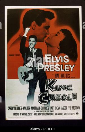 1958, Filmtitel: KING CREOLE, Regie: MICHAEL CURTIZ, Studio: PARAMOUNT, im Bild: MICHAEL CURTIZ, CAROLYN JONES, ELVIS PRESLEY. (Bild Kredit: SNAP) Stockfoto