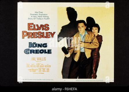 1958, Filmtitel: KING CREOLE, Regie: MICHAEL CURTIZ, Studio: PARAMOUNT, im Bild: MICHAEL CURTIZ, CAROLYN JONES, ELVIS PRESLEY. (Bild Kredit: SNAP) Stockfoto