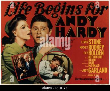 1941, Filmtitel: Leben beginnt für ANDY HARDY, Regie: GEORGE B SEITZ, Studio: MGM, abgebildet: JUDY GARLAND, GEORGE B SEITZ. (Bild Kredit: SNAP) Stockfoto