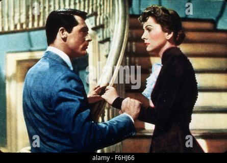 1941, Filmtitel: Verdacht, Regie: ALFRED HITCHCOCK, Studio: RKO, abgebildet: 1941, Auszeichnungen - Akademie, beste Schauspielerin, JOAN FONTAINE, CARY GRANT. (Bild Kredit: SNAP) Stockfoto