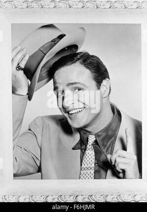 1955, Filmtitel: GUYS AND DOLLS, Regie: JOSEPH L MANKIEWICZ, Bild: MARLON BRANDO. (Bild Kredit: SNAP) Stockfoto