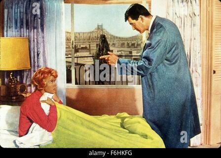 1959, Filmtitel: BETTGEFLÜSTER, Regie: MICHAEL GORDON, Studio: UNIV, im Bild: DORIS DAY, MICHAEL GORDON. (Bild Kredit: SNAP) Stockfoto