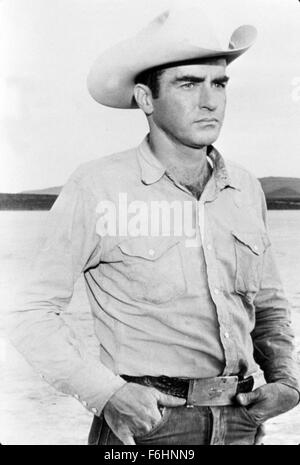 1961, Filmtitel: MISFITS, Regie: JOHN HUSTON, Studio: UA, im Bild: MONTGOMERY CLIFT, WESTERN, PORTRAIT, FILM STILL, Hut - COWBOY. (Bild Kredit: SNAP) Stockfoto