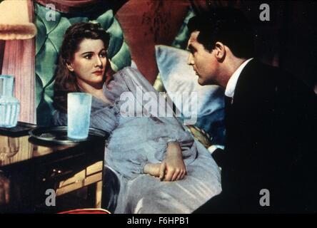 1941, Filmtitel: Verdacht, Regie: ALFRED HITCHCOCK, Studio: RKO, abgebildet: 1941, Auszeichnungen - Akademie, beste Schauspielerin, JOAN FONTAINE, CARY GRANT. (Bild Kredit: SNAP) Stockfoto