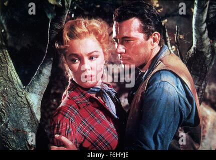 1953, Filmtitel: ESCAPE FROM FORT BRAVO, Regie: JOHN STURGES, Studio: MGM, Bild: JOHN FORSYTHE, ELEANOR PARKER. (Bild Kredit: SNAP) Stockfoto