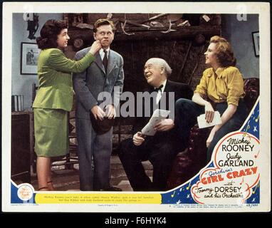 1943, Filmtitel: GIRL CRAZY, Regie: NORMAN TAUROG, Studio: MGM, abgebildet: JUDY GARLAND, GUY KIBBEE, MICKEY ROONEY, NORMAN TAUROG. (Bild Kredit: SNAP) Stockfoto