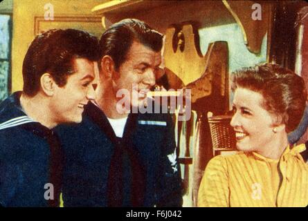 1954, Filmtitel: also PARIS, Regie: RICHARD QUINE, Studio: UNIV, abgebildet: TONY CURTIS, GLORIA DeHAVEN, GENE NELSON. (Bild Kredit: SNAP) Stockfoto